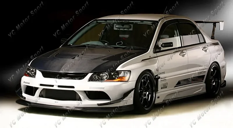 2004-2007 mitsubishi lancer evolution 8-9 varis 09' ver style front bumper with lip (only fits yce79107l) pcf (40)_
