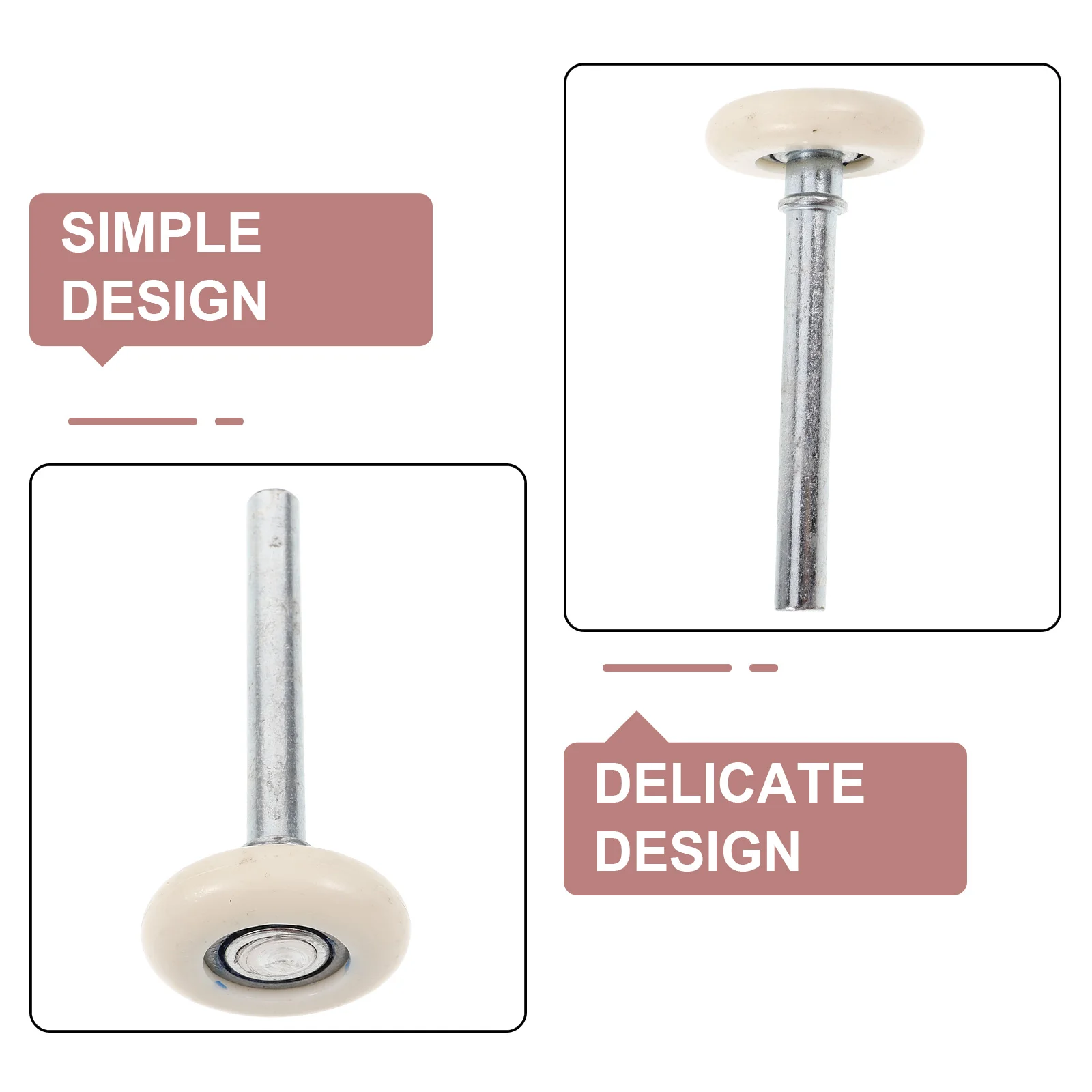 6 Pcs Sliding Door Pulley Nylon Garage Wheels Rollers Precision Bearings Rotate Replacement with Stem Quiet Smooth Miniature garage door hardware slide door roller