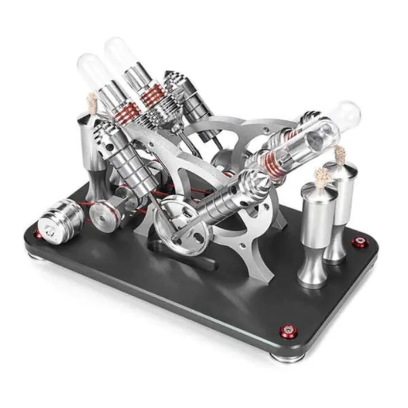 

Stirling Engine Kit V4 4 Cylinder Stirling Engine External Combustion Engine Model - Enginediy