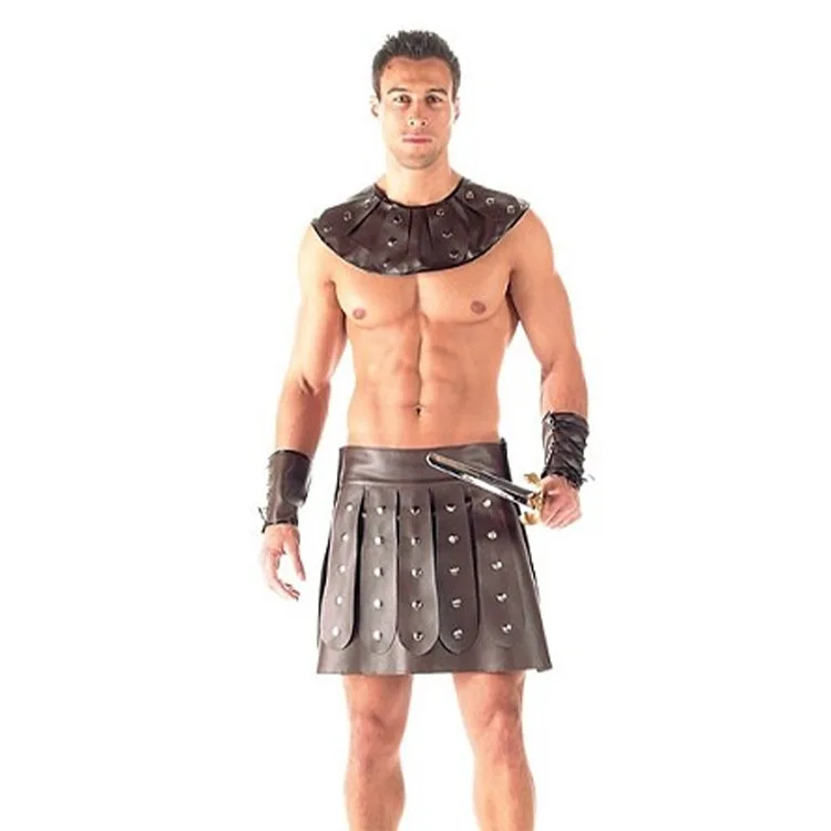 2024 Adult Roman Spartan Gladiator Warrior Mens Fancy Dress Stag Party Costume Outfit