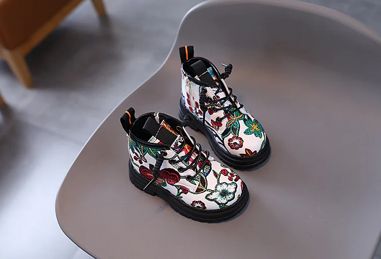 Children's Boys Girls Spring Autumn Print Kids British Style Casual Boots Soft Non-slip Wear-resistant Kid's Shoes_voghion.com