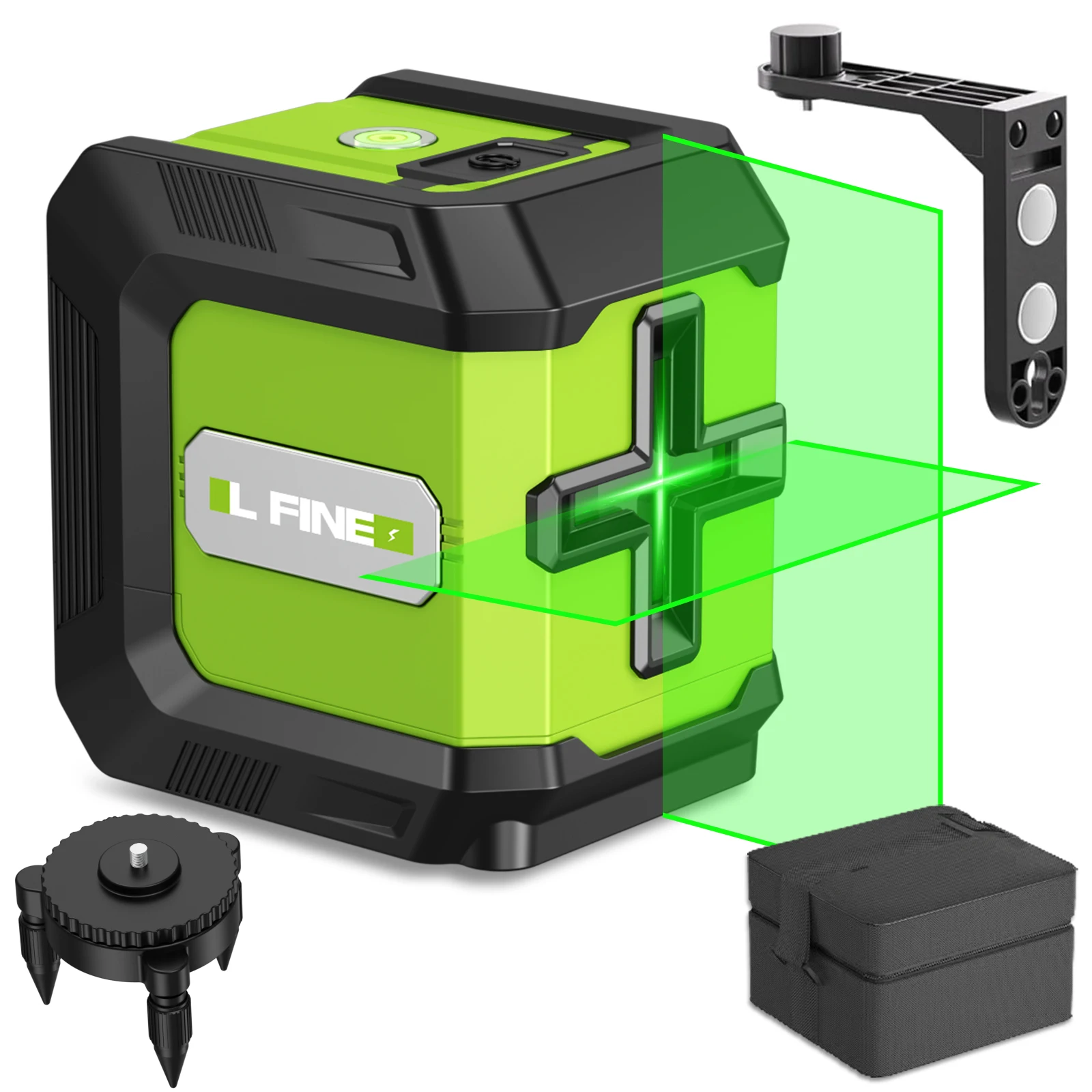 

Lfine 2 Lines Mini Professional Laser Level Self Levelling Green Beams Laser Horizontal & Vertical Cross-Line Laser Level Tools