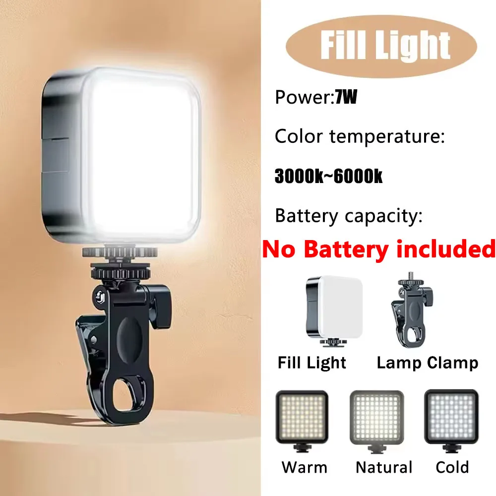 Multi-purpose Fill Light Adjustable Portable Clip-on Fill Light Battery Powered 3 Modes For Video Call Makeup Photo Lightings