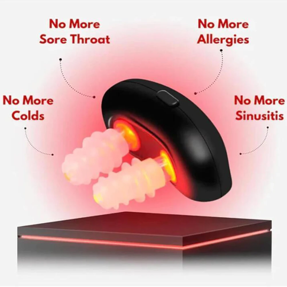 Portable Infrared Rhinitis Device Low Frequency Pulse Nose Massage Infrared Nasal Therapy Device For Improving Nasal Ventilation nose relief device
