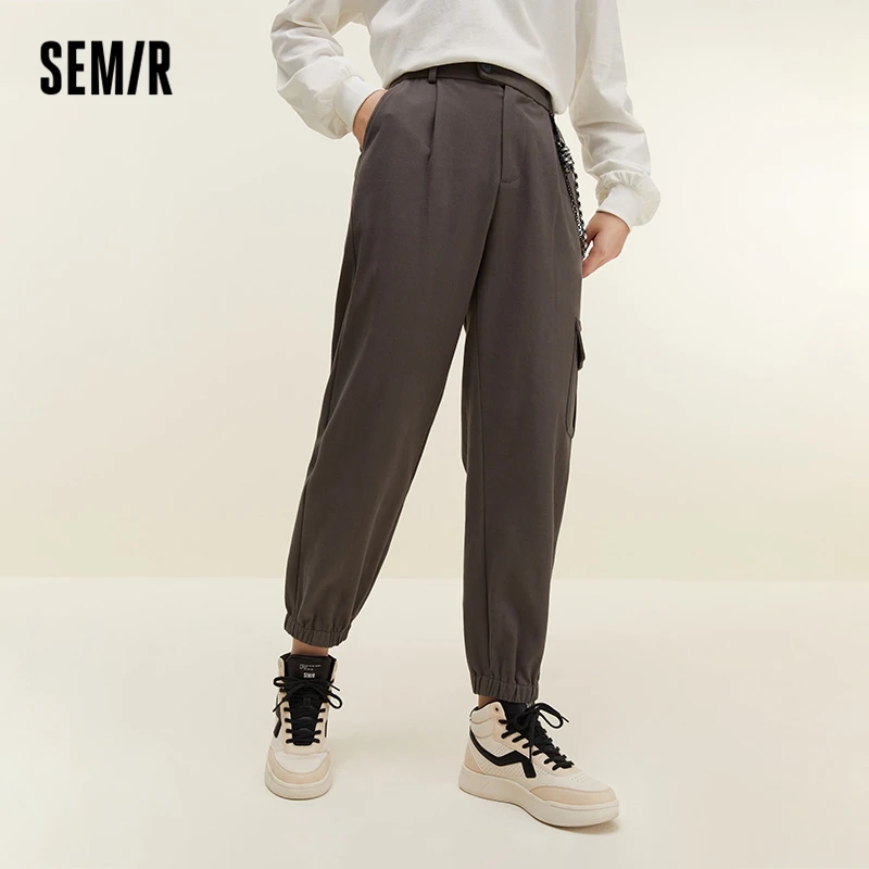 

Semir Casual Pants Women Loose Leggings Jogging Pants Women Personalized Spring Skinny Overalls Handsome Salt Trend