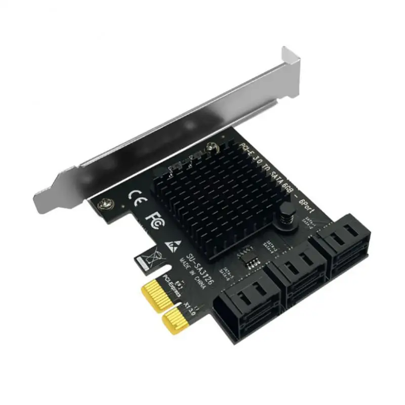 

Адаптер с 6 портами SATA 3,0 на PCI Express X4, плата расширения SATA3.0 PCIe PCI-e SATA, контроллер для HDD ASMedia ASM1166