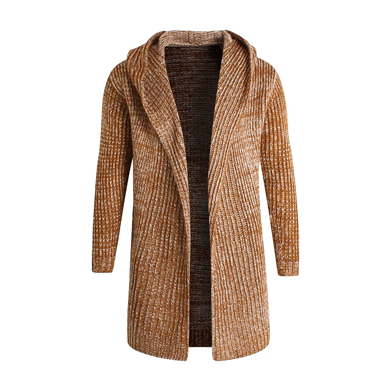 

2022Autumn and winter New jackets are available all year round Loose knit cardigan hooded casual sweater jacket mid-length
