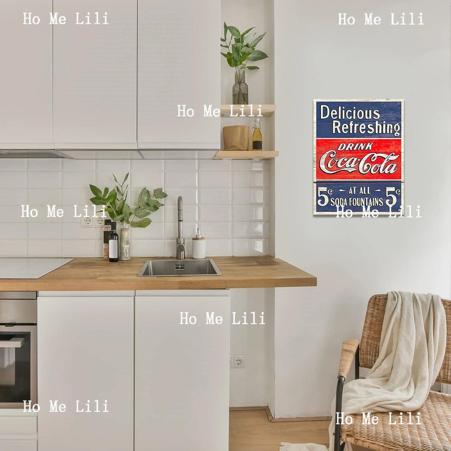 Happy Water Delicious 5 Centesimi Tin Sign Nostalgic Vintage Metal Wall Decor