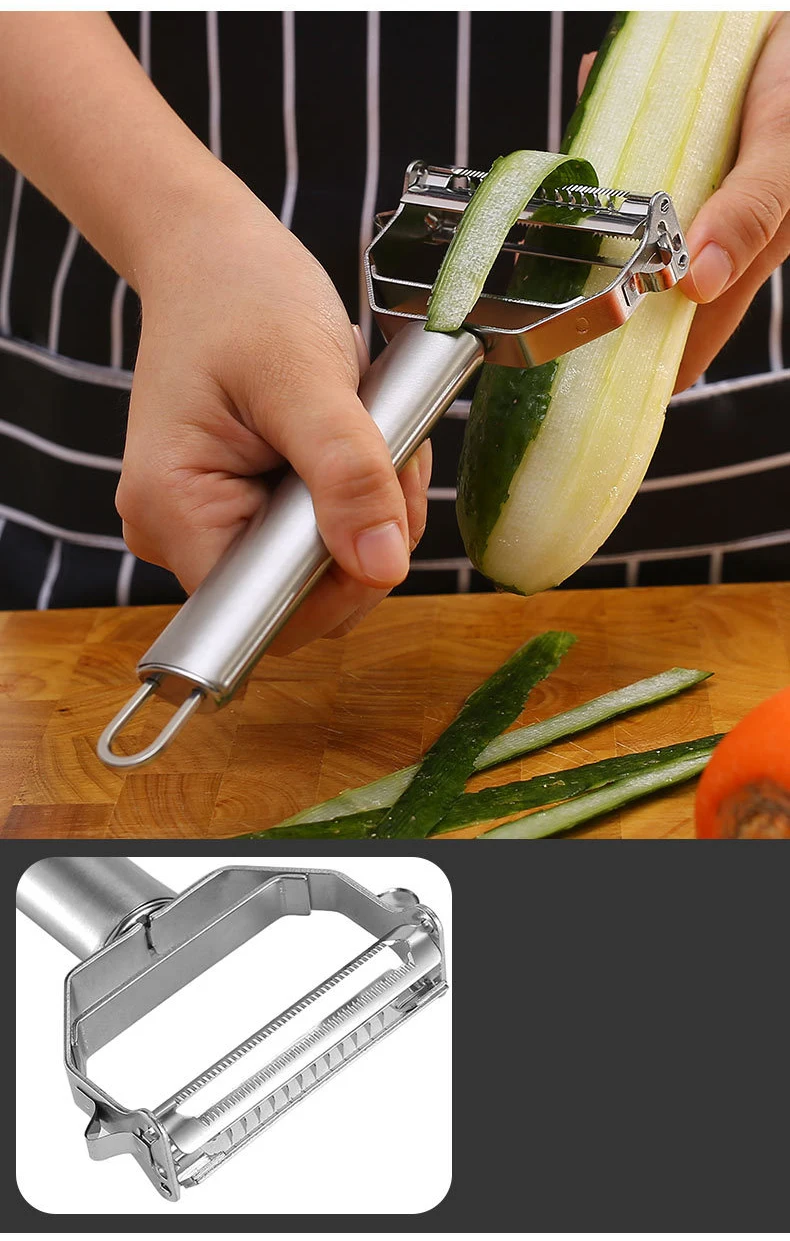 Ixir Stainless Steel Dual Blade Vegetable Peeler - Commercial Grade  Julienne Cutter, Slicer, Shredder, Scraper - Fruit, Potatoes, Carrot,  Cucumber 