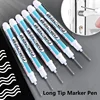 3Pcs/Set For Metal Long Head Marker Pens Oily Waterproof Plastic Large Capacity White Marker Pen Stationery 0.7/1.0/2.5mm 4