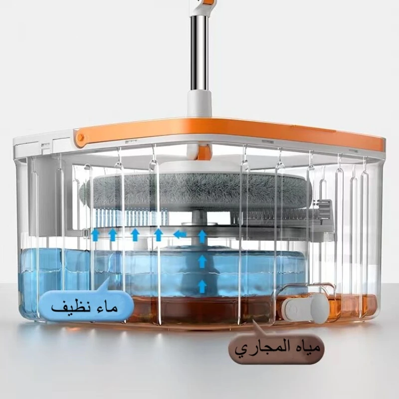 ممسحة فصل المياه ممسحة مربعة مع دلو 3 قطعة رؤساء ممسحة 360 Ceaning ستوكات كسول الطابق العائمة تنظيف المنزلية ممسحة