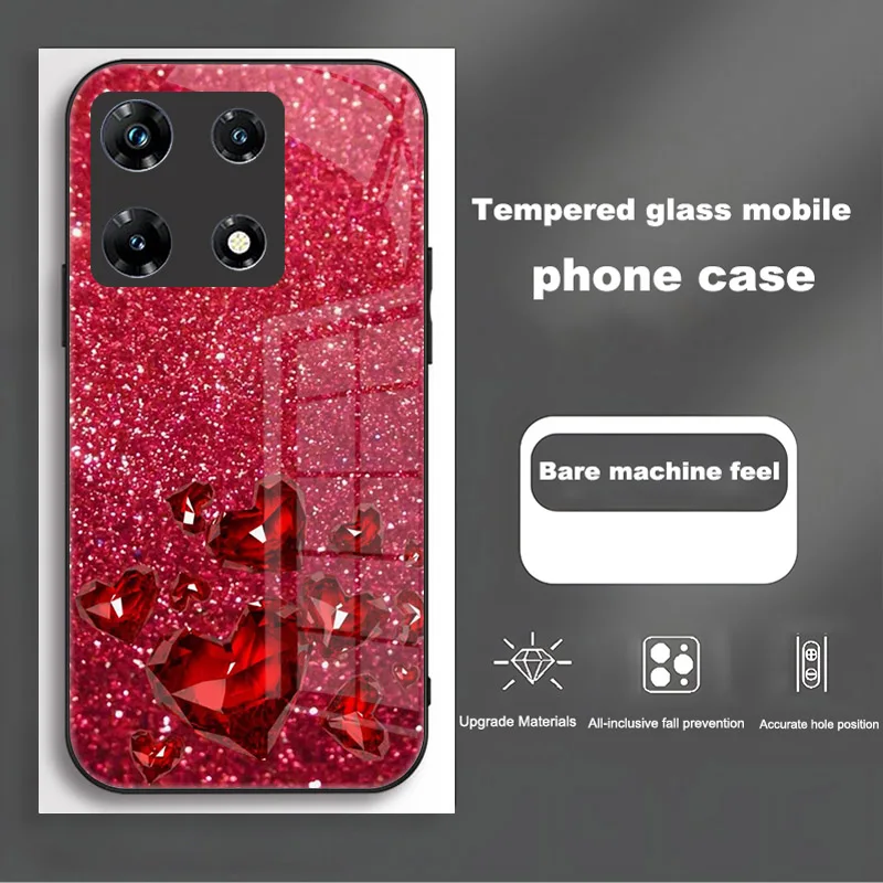 Luxury Shockproof Tempered Glass Phone Case Cover