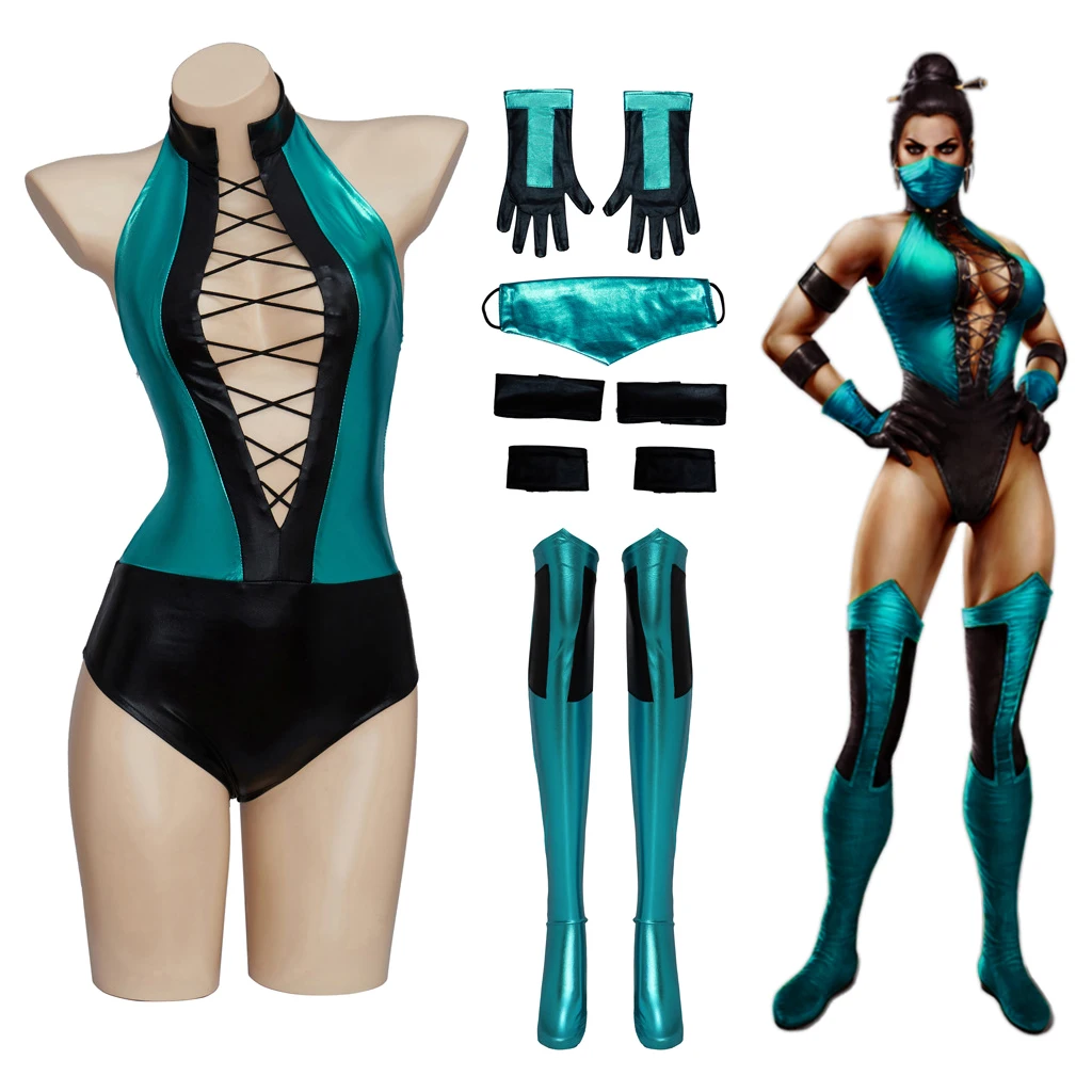 Kitana Costumi Cosplay Ninja Uniform Game Mortal Kombat Role Play Uniform Outfit Halloween Carnival Suit For Women