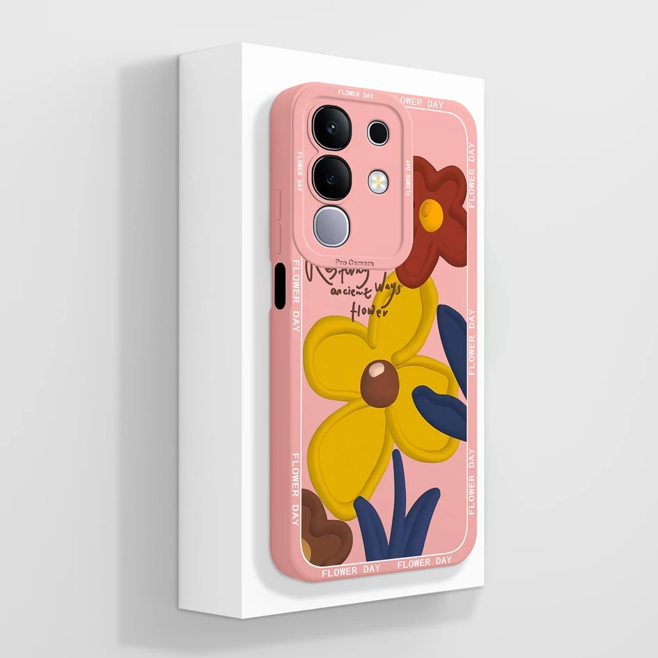 Elegant Floral Soft Silicone Back Cover - Premium Protection Case with Pretty Flower Pattern