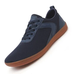 Men's Minimalist Barefoot Wide Fit Zero Drop Sole Relaxation Sneakers - JBD - A106 Dark Blue