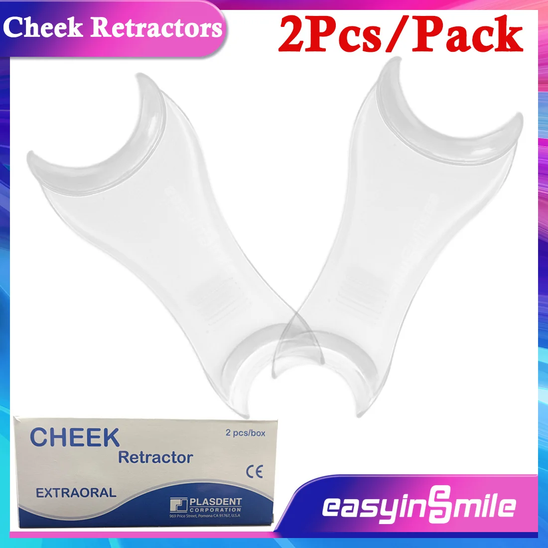 

Easyinsmile 2Pcs Dental Double Head Orthodontic Intraoral Mouth Lip Opener Cheek Retractor Clear Durable Sided Lip Retractor