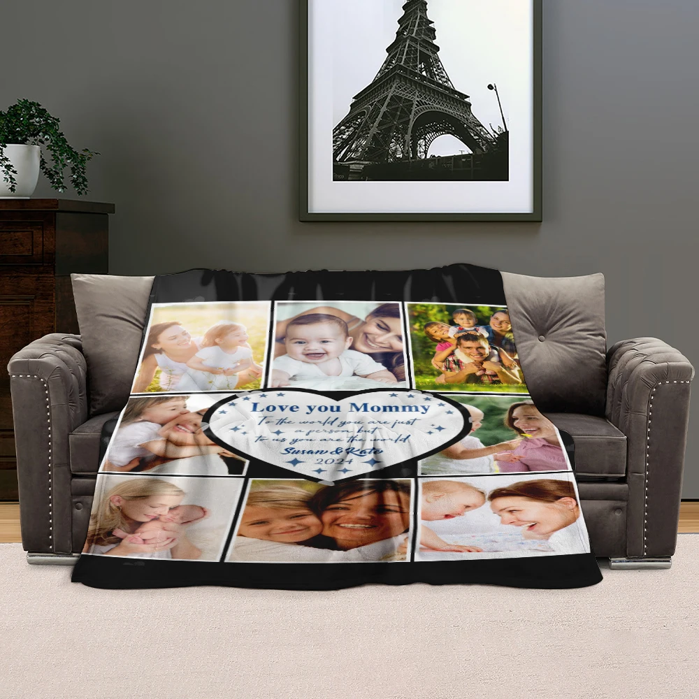 The best mom blanket ever, personalized photos of herself, birthday gift for mom, personalized Mother's Day photo gift for mom