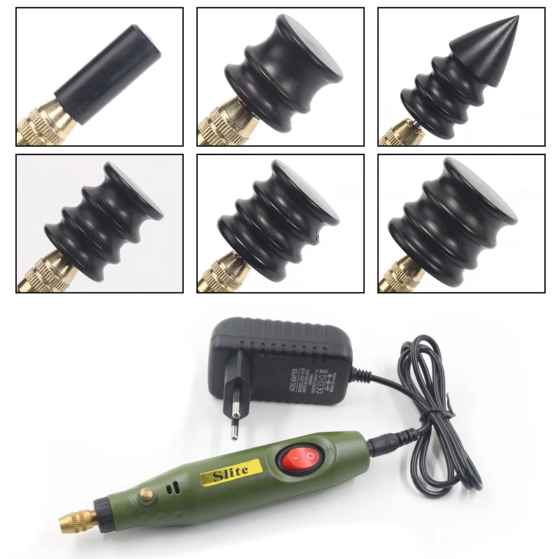 Leather Tool Edge Electric Polishing Slicker Sandalwood Electric Grinding Head leather timming Polishing DIY Tools Tip Burnisher