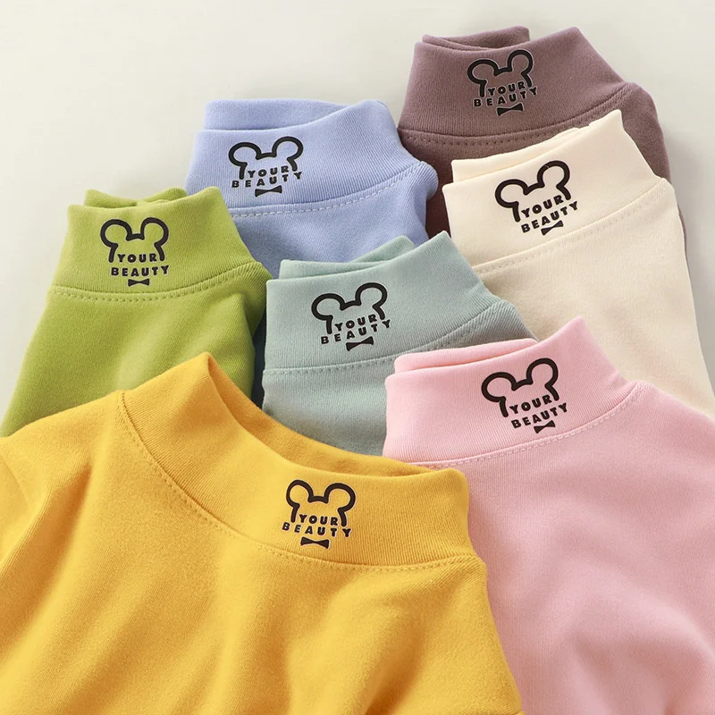 Kids T Shirts Baby Tops Children Turtleneck Bottoming Shirt for Boys Girls Long Sleeve T Shirts Warm Casual Kids Pullover Child Clothing
