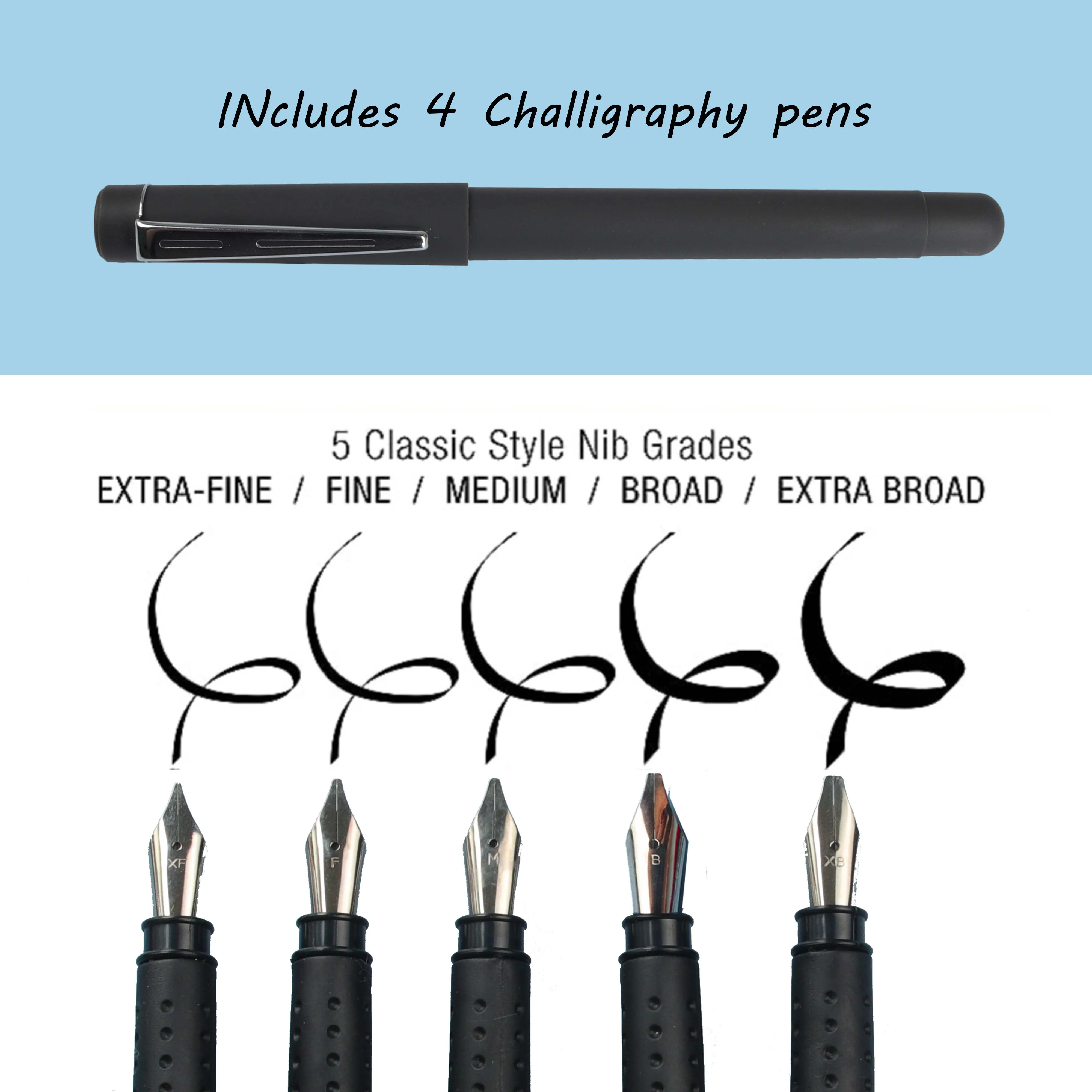 Calligraphy Pen Set 35pcs/Set with Pen Holder Nibs Colorfull Ink Sac Rocker Blotter Comic Art Supplies Statione SeamiArt