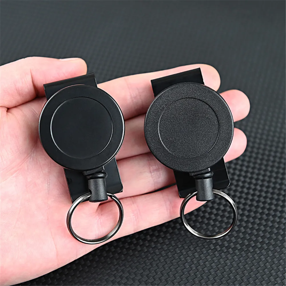 Retractable Pull Badge Reel Metal Abs Id Lanyard Name Tag Card Recoil Belt  Key Ring Chain Clips Card Badge Holder Reels Recoil - AliExpress