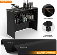 45" Commercial Grade Portable Bar Table for Events, Mobile Bartending Station, Outdoor Indoor Pop Up Bar Table with Skirt PP 4