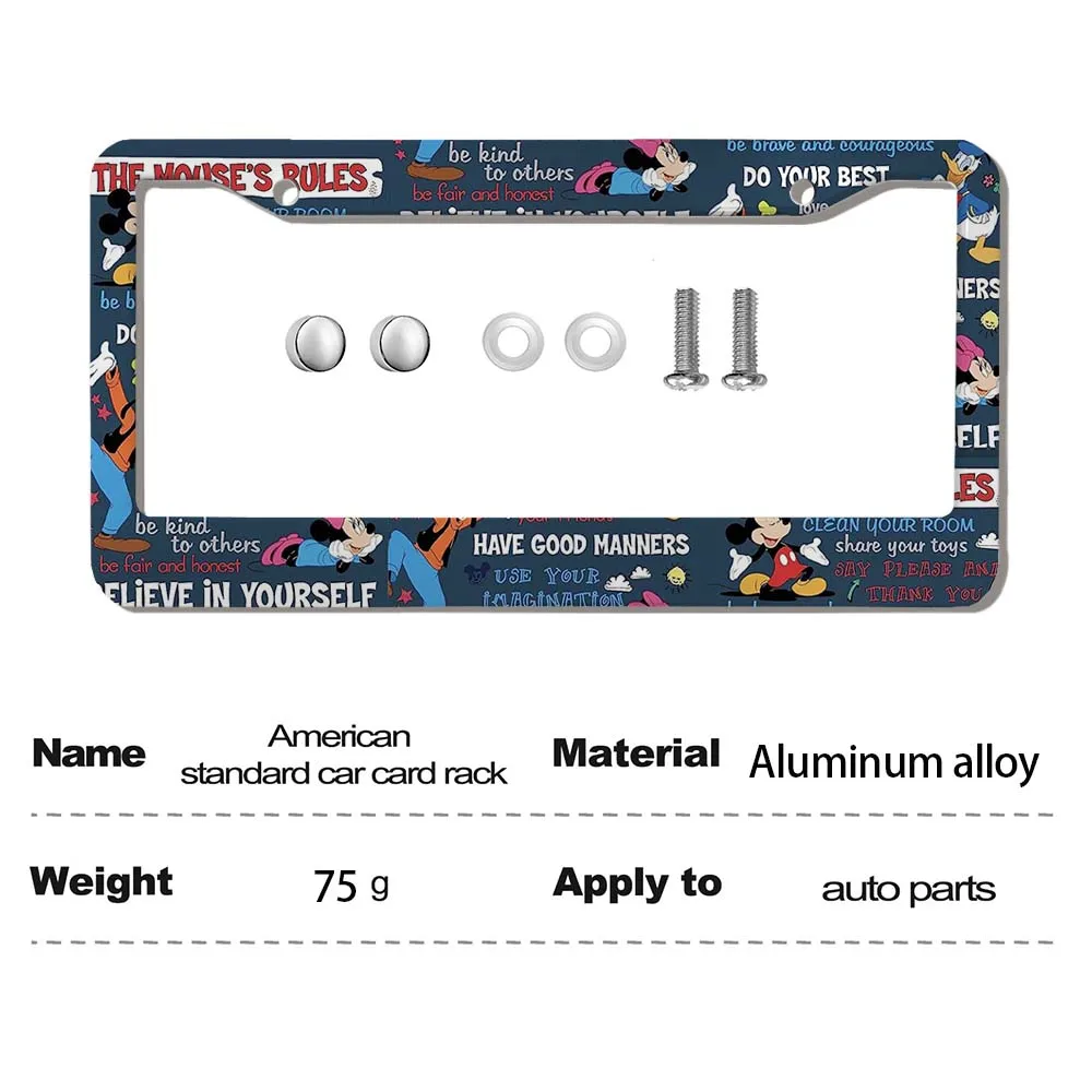 Disney Mickey Mouse 12"x6" Chrome License Plate Frame – Universal Car/Truck/SUV Decoration 3