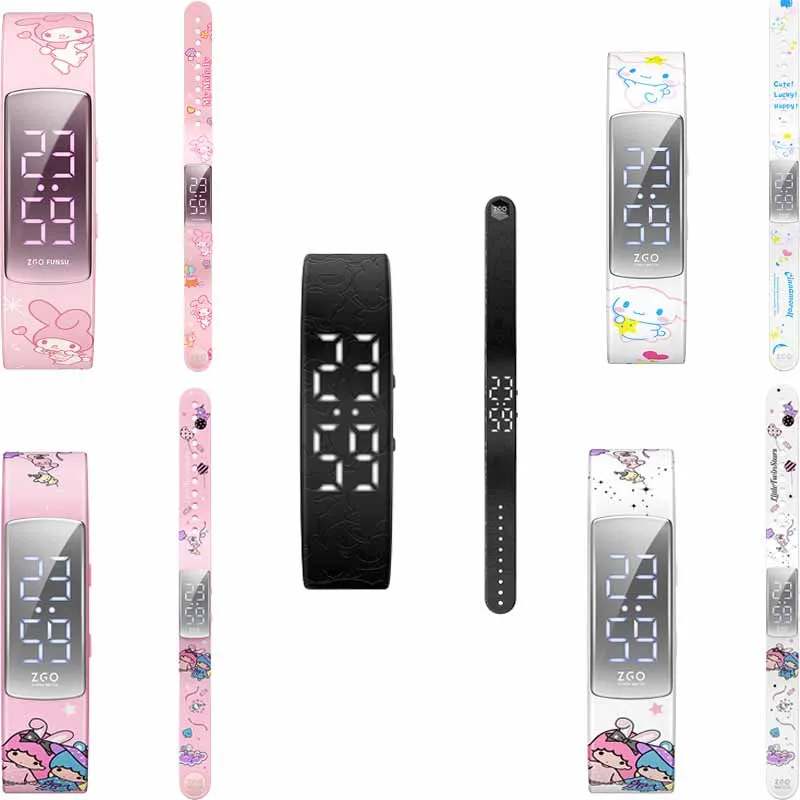 

Sanrioed мультфильм My Melody Kawaii спортивные Смарт-часы Девочка Сердце Ins простой многофункциональный студенческий смарт-браслет Праздничные подарки