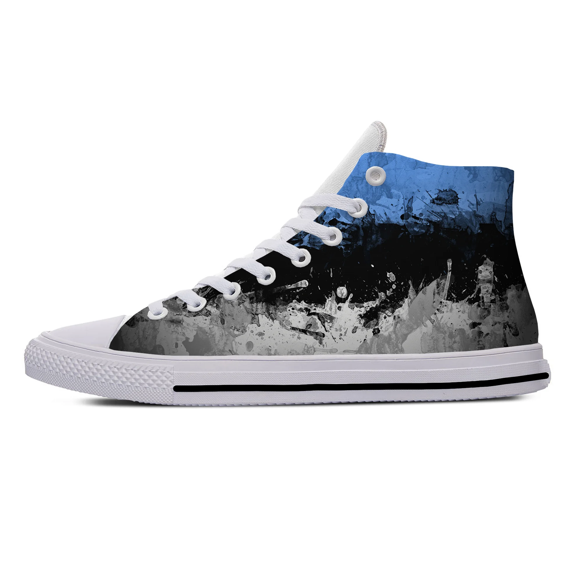 

Hot Estonia Estonian Flag Patriotic Pride Fashion Casual Cloth Shoes High Top Lightweight Breathable 3D Print Men Women Sneakers