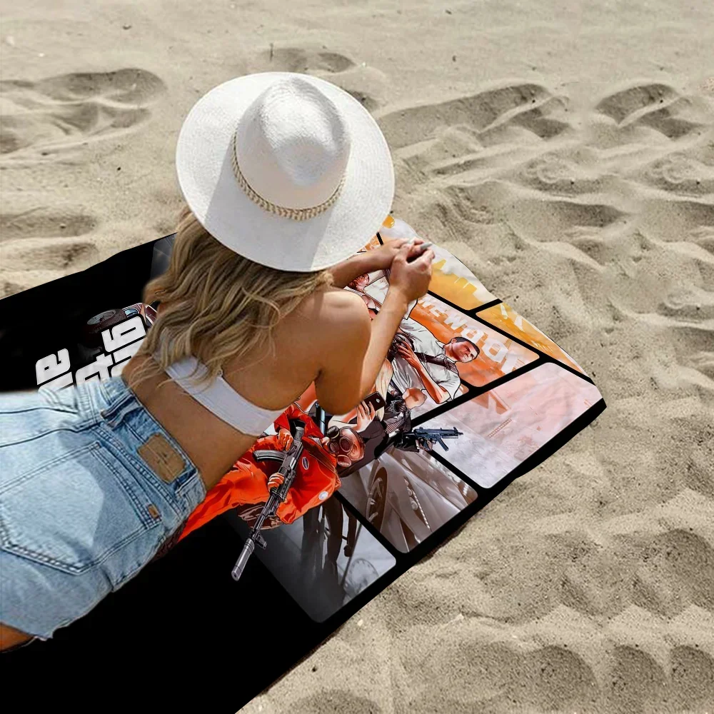 G-GTA 5 G-Grand Theft A-Auto Video Game Microfiber Beach Towel Quick Dry Soft Yoga Swimming Resort Mountain Climbing Towel 3