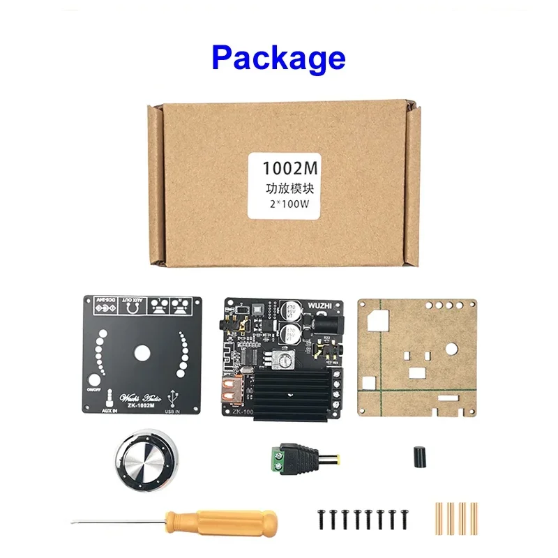 블루투스 호환 무선 디지털 오디오 파워 앰프, 클래스 D, HiFi 스테레오, USB 사운드 카드, AMP, 100W + 100W, 20W  200W