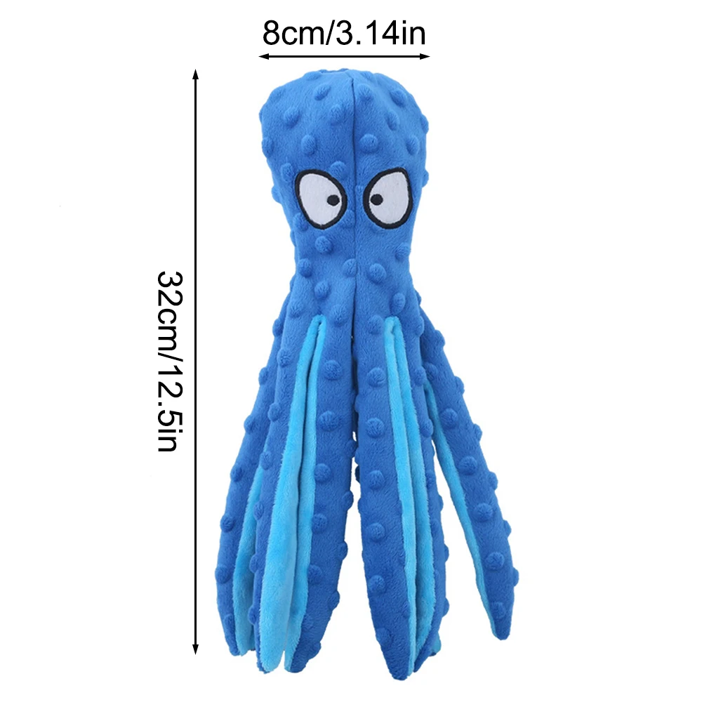 Pet Toys 1PC Pet plush toys cartoon stamps fish skin shells dog biting and sound-making toys octopus cat and dog products
