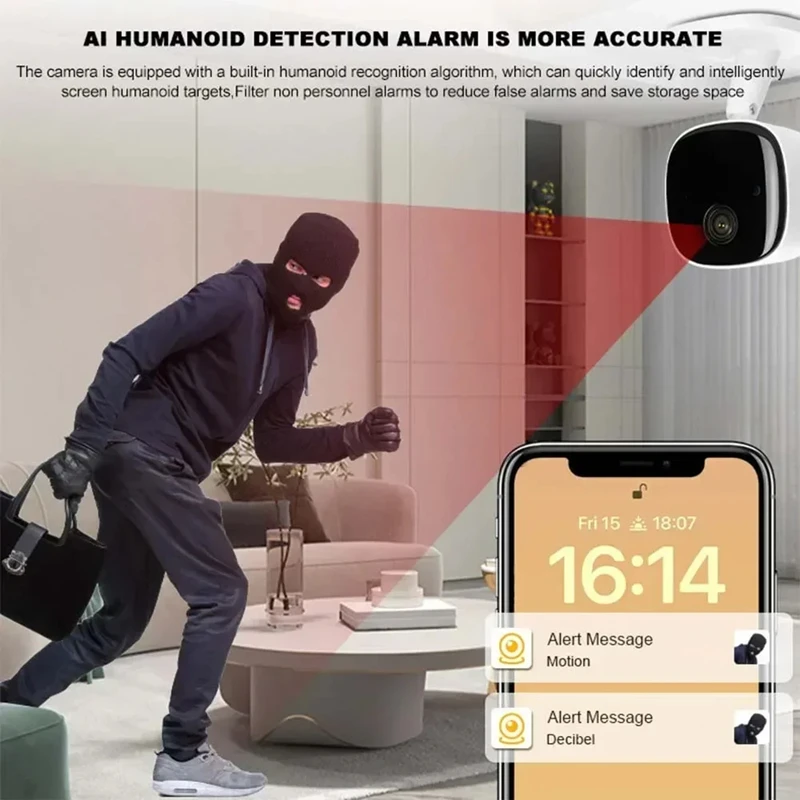8K Ultra HD WiFi Indoor Security Camera with Audio and Infrared Night Vision
