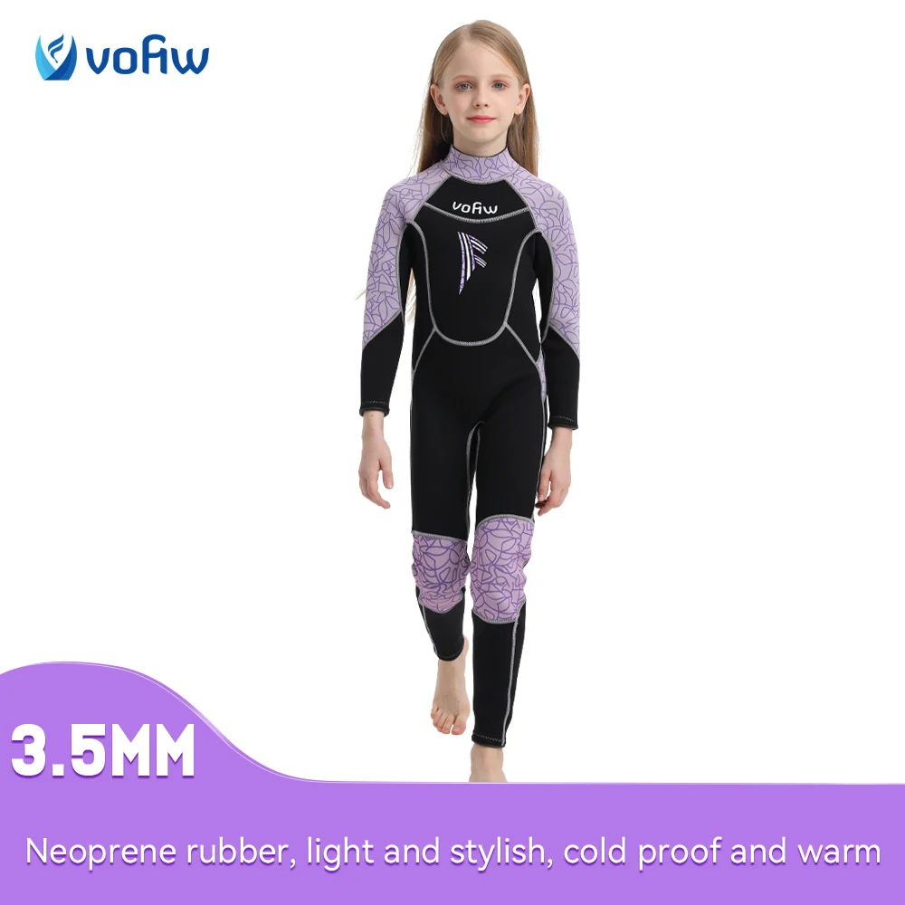 Girl's One-piece Long Sleeve Plush Diving Suit Boy's 3mm Neoprene Surfing Swimming Wetsuit Children's Warm Cold Proof Swimsuit women s winter riding and driving plush thickened warm and cold proof touch screen suede velvet gloves jt 26