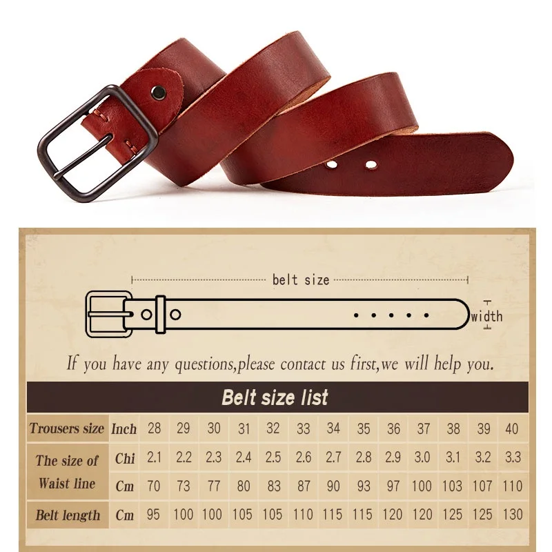 Men's Genuine Leather Belt Designer Belts Men Luxury Strap Fashion Vintage Pin Buckle images - 6