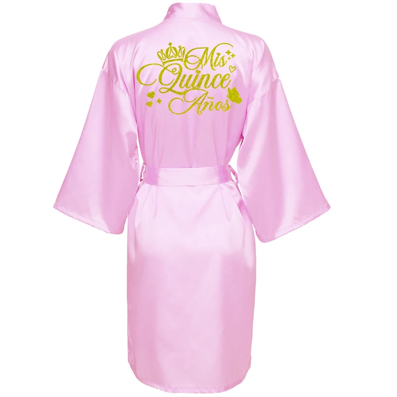 Bathrobes Princess Sweet 15 Years Girl Birthday Party Mis Quince A&ntilde;os Quinceanera Robe women sleepwear,sleepwear pajamas,cotton bathrobe,kids sleepwear robe