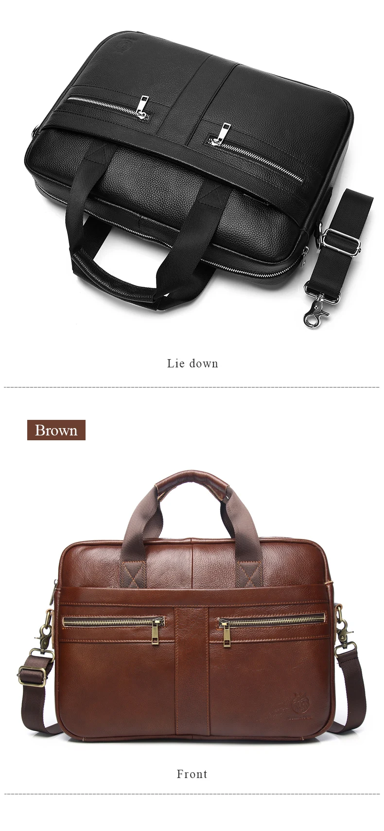 Schlatum Echt leder Aktentaschen hart für Männer 15,6 Zoll Büro Business Computer Tasche Vintage Handtaschen Laptop Aktentasche Taschen – Detail 9