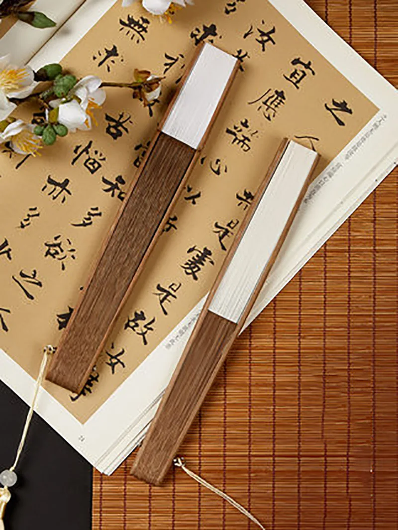 Diy Xuan Paper Fan Blank Chinese Brush Calligraphy Ink Painting Creation Paper Hand-Held Folding Fans For Summer Use Gifts