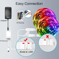 25/50/100/130/200FT RGB LED Smart Light Strip, App & 24-Key Remote Control, Music Sync, 24V, Multiple Modes for Living Room Bedroom Courtyard Party Halloween Christmas Decor 7