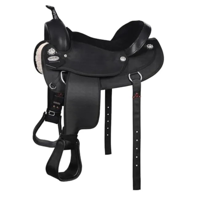 Trail Pleasure Western Horse Saddle for Horses Cordura Synthetic Material Brown Lightweight and Durable Design