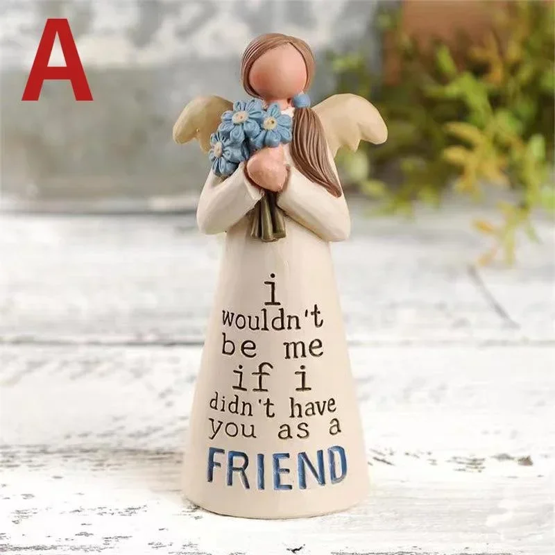 Celebrate Friendship Statue Room Home Decor Resin Angel Statue Sisters Friends Decoration Valentines Day Gift