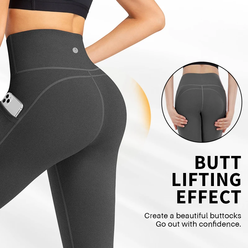 IKEEP Women's High Waist Exercise Fitness Butt Lifting Leggings