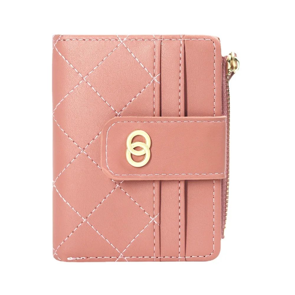 

Women Multi Slot Card Purse Lightweight Coin Change Purse with Zipper Slim Minimalist Front