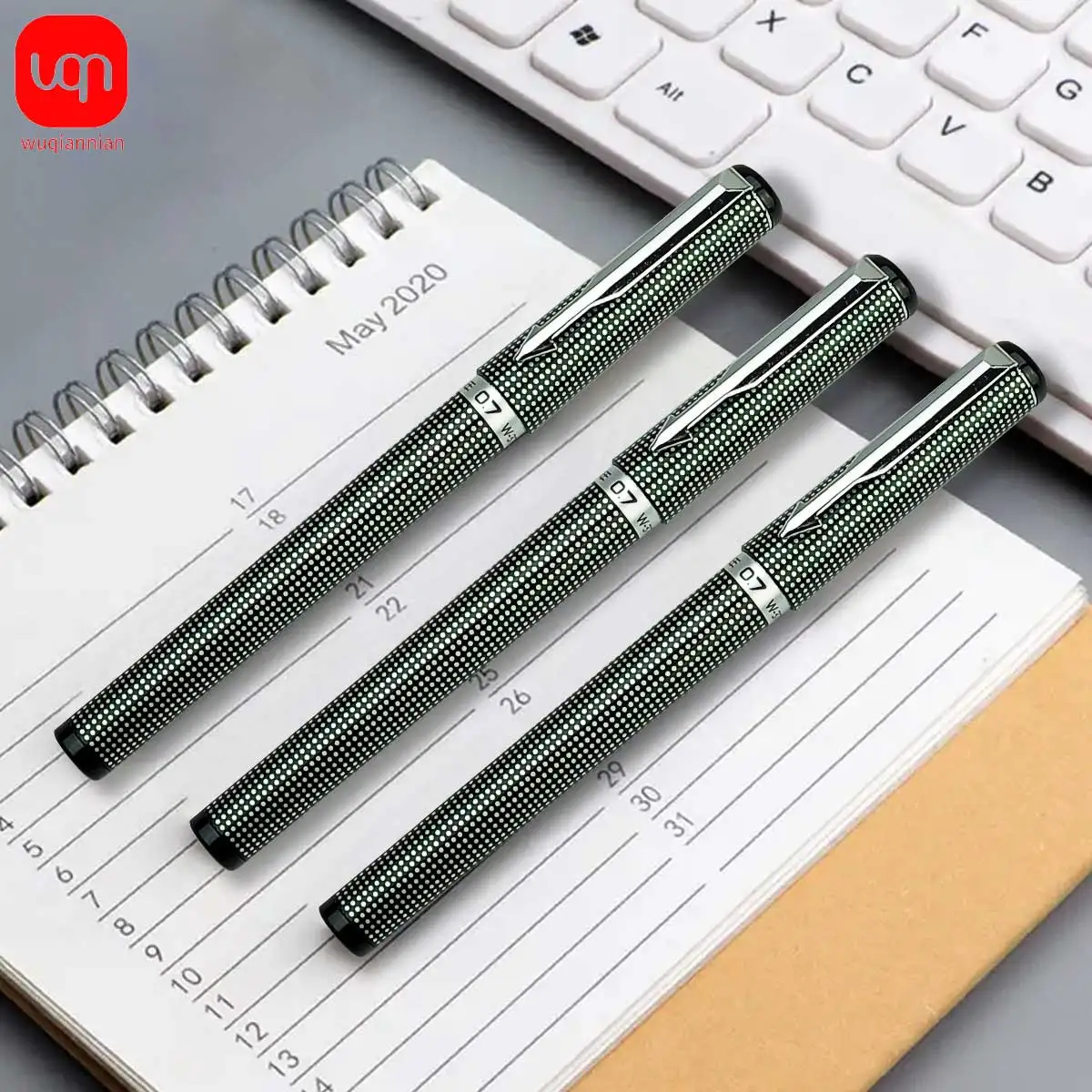 WQN-3/6/12PCS Business Rollerball Pen Office School Gel Pen Smooth Writing Stationery 0.7mm High Quality Black Ink 4