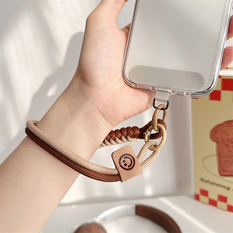 Luxury Braided Wrist Mobile Phone Lanyard with Anti-Fall Hand-held Pendant