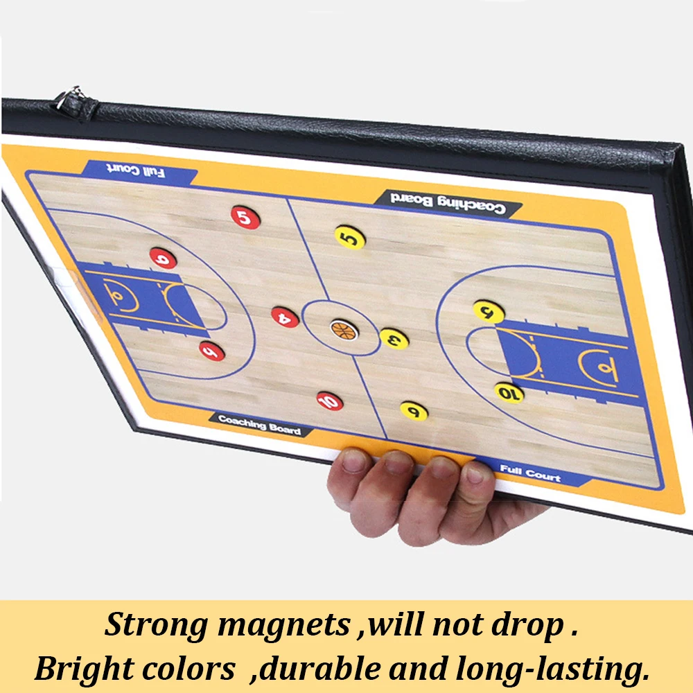 Basketball Coaching Board Foldable Erasable Magnetic Tactics Training Strategy Board Kit Dry Erase Marker Pen & Zipper Bag soccer tactical board