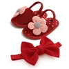 2pcs/Set Infant Baby Girls Summer Sandals Newborn Toddler First Walker Crib Dress Shoes with Free Headband 5
