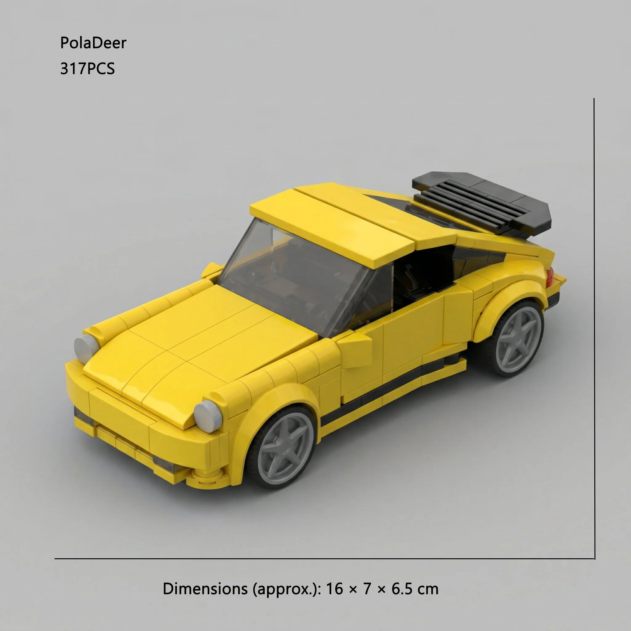 Klassische Kreative Garage DIY 317-teiliges MOC RUF CTR Yellowbird Bausteine-Set Montage-Spielzeug Kindergeburtstagsgeschenke 8 Steckpunkte – Detail 11