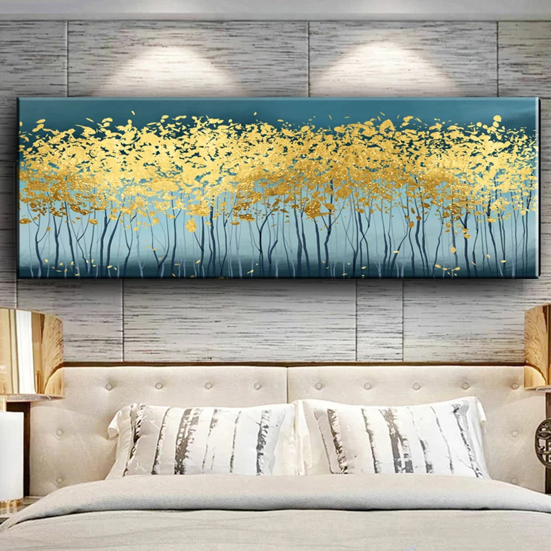 Abstract Nordic Golden Get Rich Tree Canvas Painting On the Wall Art Posters Prints Wall Pictures for Living Room Home Cuadros abstract wall art striped pajama women geometric lines nordic posters canvas paintings prints wall pictures living room de