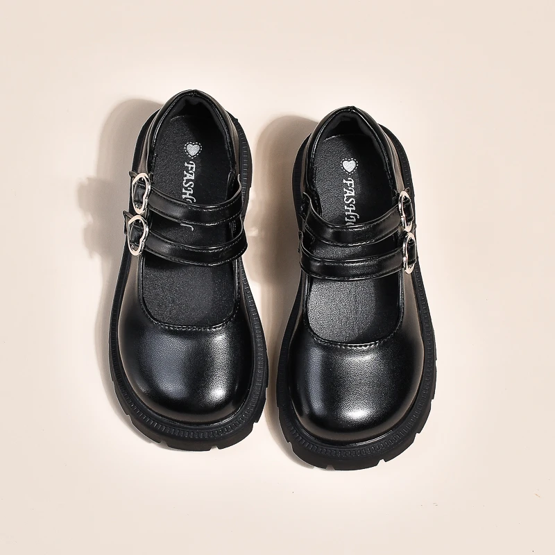 Girls Leather Shoes Anti Slip Soft Sole Round Toe Spring and Autumn PU Outdoor Casual girls flats leather shoes